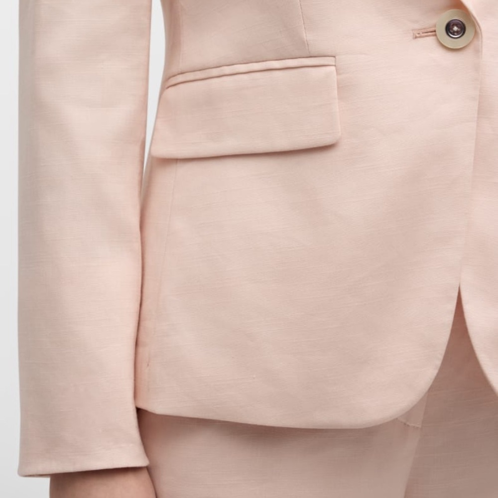Veronica Beard Pink Linen Cutaway Dickey Jacket NWOT - Picture 5 of 11